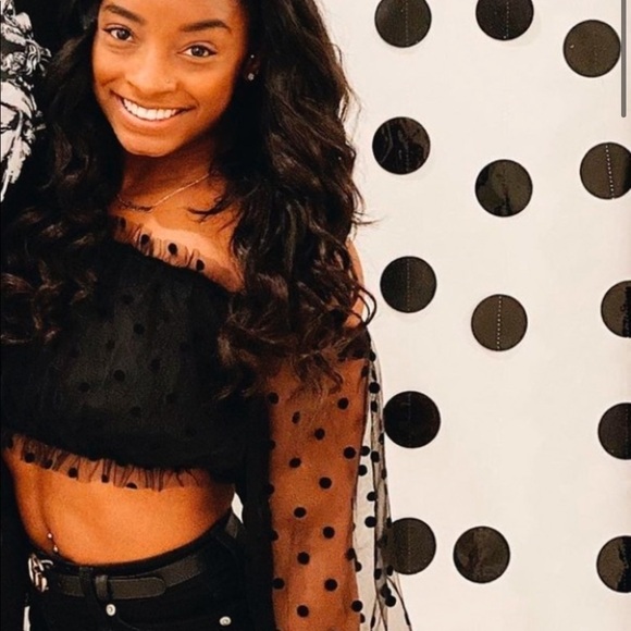 MAJORELLE Baby Bye Bye Top Black Polka Dot Sheer Party Cocktail - Picture 11 of 11